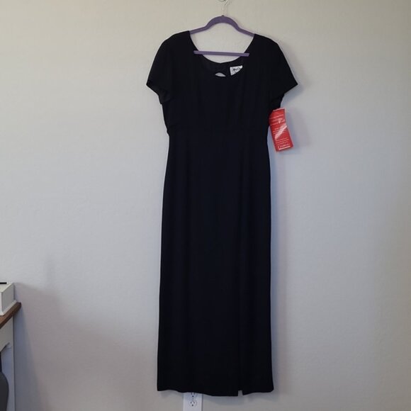 Jeffrey & Dora Black Formal Evening Vintage Gown Three Bows in Back Plus Size 16 - Picture 1 of 14